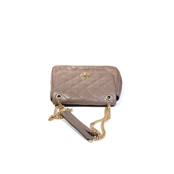 Tory Burch Quilted Taupe/Brown Shoulder Bag - Picture 5 of 9